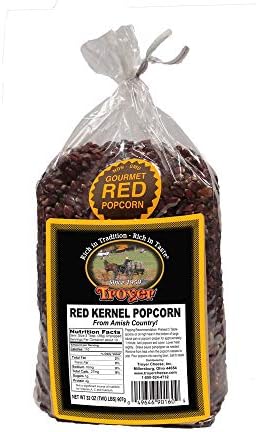 Amish Popcorn Gluten Free, NON GMO Tender Red Kernel Popcorn - Troyer Farms - 2 lb. Bag