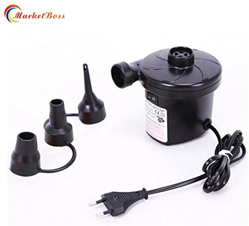 MarketBoss Multi-functional Quick-Fill Electric Air Bed Pump with Three Nozzles for Swimming Pool Airbed Mattress Sofa Tub Boat Infaltion Deflation
