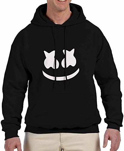 Hoodie For Unisex Marshmello Face Black Size 2XL