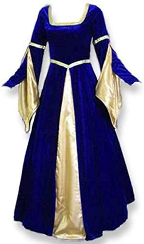 Artemisia DesignsWomen's Renaissance Gown Royal Costume Halloween Dress - Satin Panel & Arm Tippets, Floor Length