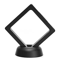 Xigeapg Square 3D Albums Floating Frame Holder Coin Box Jewelry Display Show Case, 9X9cm (with Base)