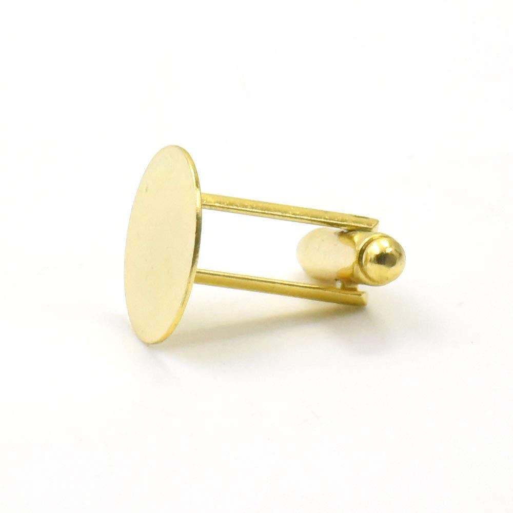 Cufflink and Other25 100 Pcs 15mm Pad CuffLink Brass Blank Plated CUFF LINKS Blank Nickle Gold Color Choice