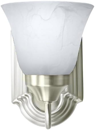 Luna Collection Single One Light Wall Sconce Light Fixture, Brushed Nickel