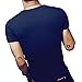 LOGEEYAR Mens Premium Fitted Short-Sleeve Contrast Color Stitching T-Shirt (M, Navy Blue)