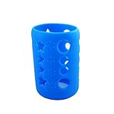Savior Glass Baby Feeding Milk Bottle Sleeve Silicone Bottle Cover Protect Insulating (S 120ml, Blue)