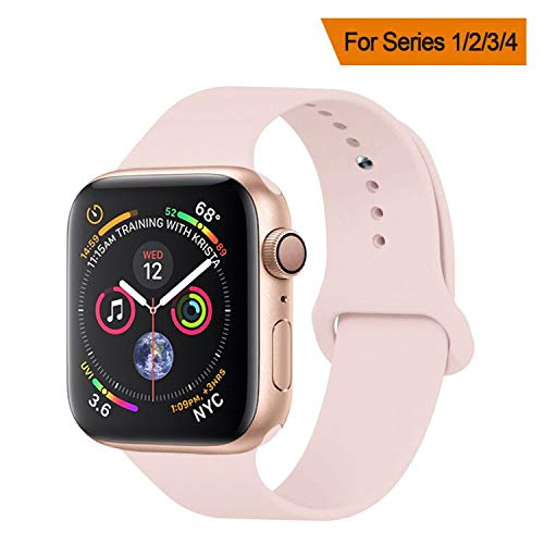YANCH Compatible Apple Watch Band 38mm 42mm 40mm 44mm, Soft Silicone Sport Band...