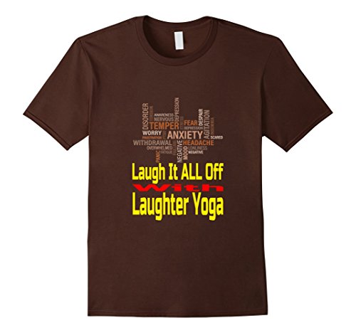 Men’s Laugh It All Off With Laughter Yoga T-Shirt Large Brown