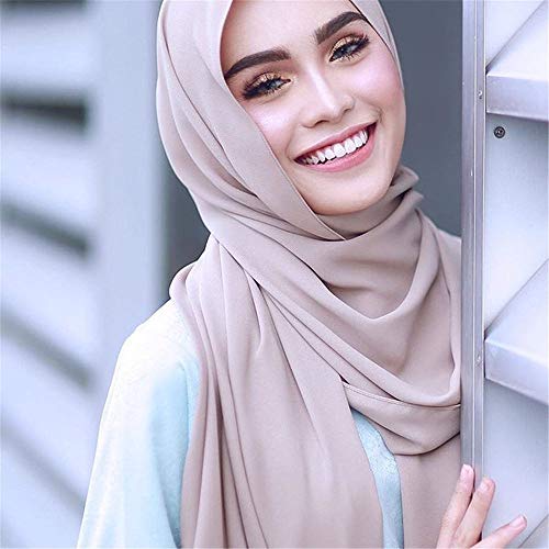Scarf For Women KIKOY Super Soft Plain Bubble Chiffon Scarf Hijab Wrap Printe Shawls Headband Muslim Hijabs