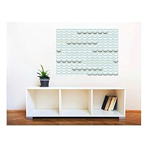 Removable Wall Sticker/Wall Mural - Seamless Geometric Delicate Waves | Creative Window View Home Decor/Wall Decor - 24"x32"