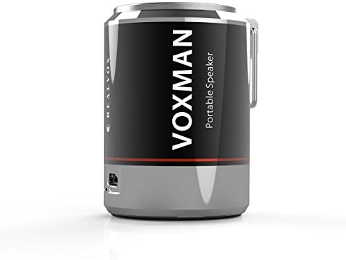 REALVOX Voxman Portable Wireless Bluetooth Speaker-Hi-Fi Sound with Crystal Clear Audio-Travel-Friendly, Smartphone Compatible-Indoor/Outdoor Use, Silver