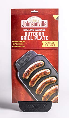 Johnsonville - Sizzling Sausage Outdoor Grill Plate for 5 Brats, Sausages, Links - 14 ⅝" x 6 ¾" x ¾" - Thumbnail 4