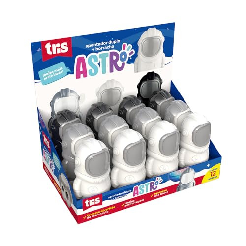 Apontador com Deposito Borracha Tris Astro Duplo 12 Unidades