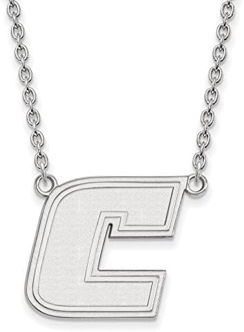 925 Silver Rhodium-plated Laser-cut The University of Tennessee at Chattanooga Large Necklace 18"