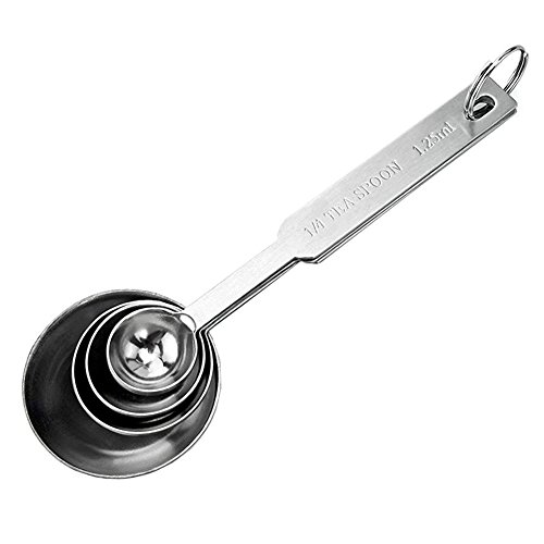 Taloyer Stainless Steel Measuring Spoons - Set of 4 Accurate Spoons for Dry and Liquid Ingredients