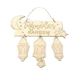 HoHome Eid Mubarak Muslim Islam Ramadan Decorations Hanging Lantern Pendant Plaque Sign Ornament DIY Wall Decor Party Supplies