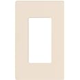 Lutron Claro Light Switch Cover Plate, 1 Gang Wallplate, for Decorator Light Switches, Rocker Light Switch Cover, Outlet Cover, Screwless Switch Plate Cover, Gloss, CW-1-LA, Light Almond