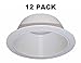 6” Inch White Baffle Recessed Can Light Trim Replaces HALO 310 W JUNO 24W-WH - 12 PACK