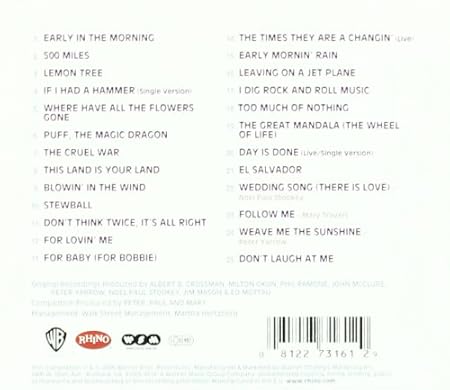 Peter Paul Mary Very Best Of Peter Paul And Mary Amazon Com