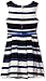Amy Byer Girls' Big Stripe Scuba Fit and Flare Pleated Dress