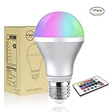 LED Light Bulb, Savvypixel 5W E26 RGB Color Changing LED Lamp with IR Remote Control, LED Dimmable Smart LED Bulbs for Birthday Party KTV Decoration Home Bar
