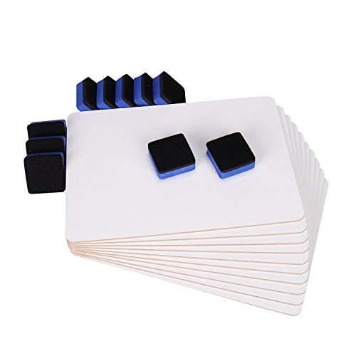 Dry Erase Boards - Quantity Lap Board Pack with 20 Boards, 20 Felt Erasers - Without Markers - 20 Whiteboards + Eraser - Thumbnail 7