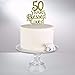 50 Years Blessed & Loved Cake Topper for 50th Birthday, Wedding Anniversary Party Decorations Gold Glitter