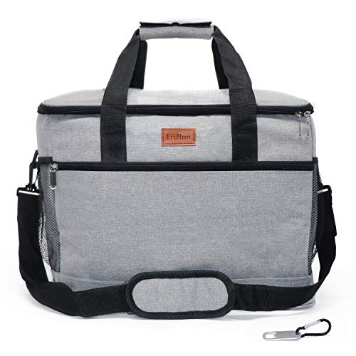 ENIBON Collapsible Cooler Lunch Bag, 25L Portable Insulated Cooler Bags with Easy-Opening Design Leakproof Lunch Box for Travel, Picnic, Car, Beach and Outdoor Activities, Grey
