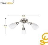 MiniSun Modern 3 Way Brushed Chrome Pendant Light with Frosted Glass 3000K view 4