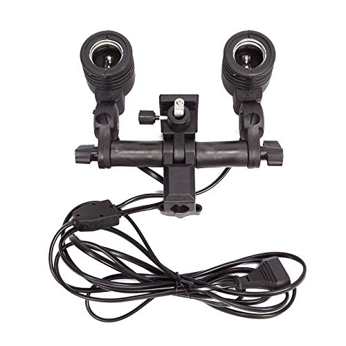 2in1 E27 Stativaufsatz doppel Lampenfassung Lampenhalterung Lampenhalter inkl. Halterung Schirmhalter für Studio Foto Video Softbox Regenschirm Blitz – Bild 8