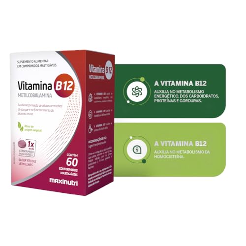 Vitamina B12 Mastigável 60 Comprimidos Maxinutri Zero Açucar