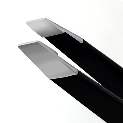 HotLife Professional Slant Tip Tweezers Best for Unwanted Hair & Eyebrow & Beard Removal, Stainless Steel Precision Tweezers for Your Daily Beauty(Black 4)