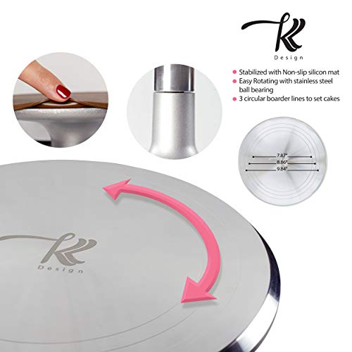 186 Pcs Cake Decorating Supplies Kit,Aluminium Rotating Turntable Stand,Frosting Piping Tips,100 Disposable Bags,Couplers,Scrapers,Spatulas,Cutter,Smoother,Flower Nails,Lifter,Baking Tools Set