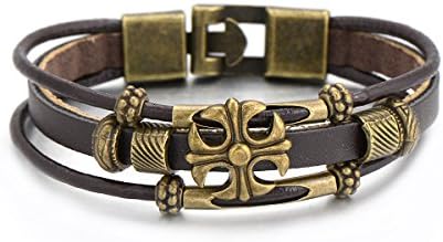 18cm Vintage Anchor Charm PU Leather Bracelets Bangles Unisex Christmas Jewelry Gifts