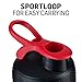 BlenderBottle Sport Mixer Stainless Steel Shaker Bottle, 28 oz, Black/Black