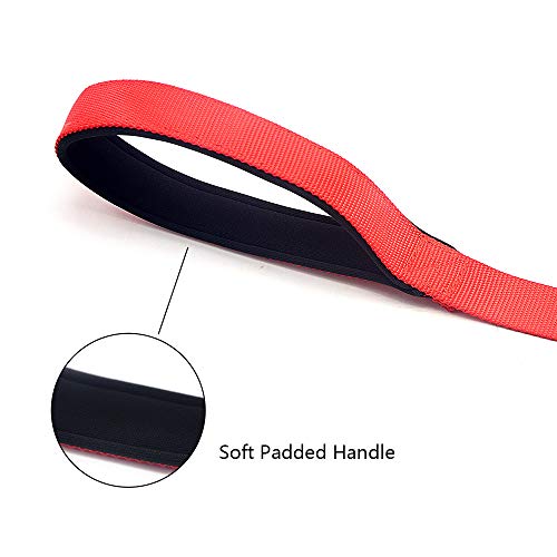 Wellbro 3 in 1 Durable Nylon Dog Leash with Padded Handle, Three- Way Pet Leash with a Coupler, Adjustable and Detachable, Lead for Small, Medium Dogs (Red) - Thumbnail 3