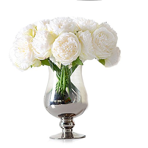Newest trent 1Bouquet 5 Heads Artificial Peony Silk Flower Leaf Home Bridal Wedding Party Festival Bar Decor