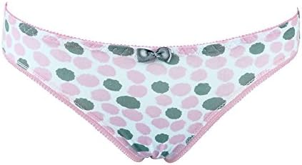 Women Sexy Cotton Thongs Intimates Briefs Tangas Ladies Panties(6 Pack)Pink L