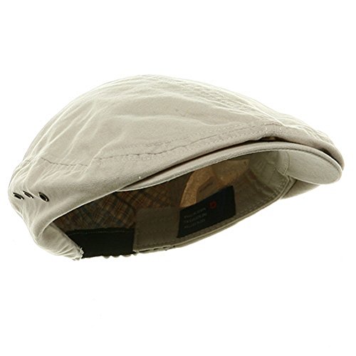 Washed Canvas Golfing Beret Ivy Ascot Cabbie Cap Stone