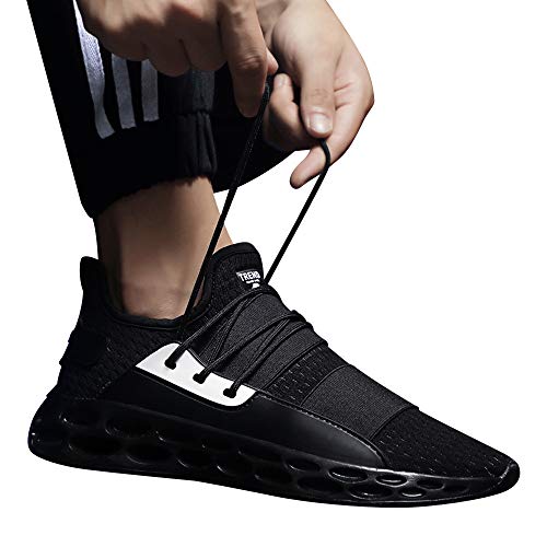 Men's Sneakers Running Lightweight Breathable Casual Sports Shoes Mesh Lace-up Tennis Shoes Air Max Shoes Black