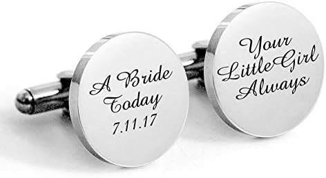 Qamra Personalized Cufflinks for Men 925 Sterling Silver Fathers Male Gifts Custom Made with Any Date