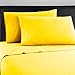 Prime Bedding Bed Sheets - 4 Piece Full Size Sheets, Deep Pocket Fitted Sheet, Flat Sheet, Pillow Cases - Bright Yellow