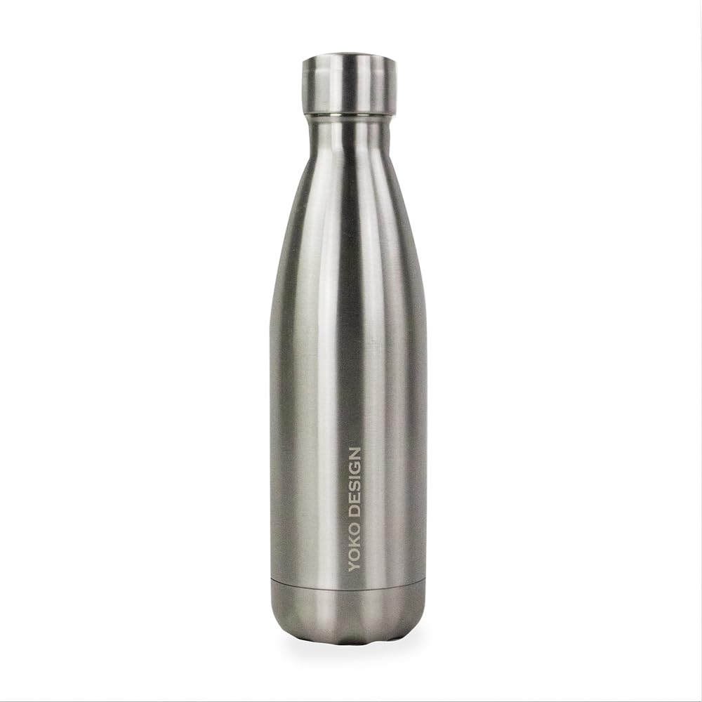 YOKO DESIGN 1335 Stainless Steel Double Wall Bottle Silver 25.5 x 6.5 x 6.5 cm — image 1
