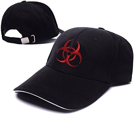 HEJIAXIN Resident Evil Biohazard Symbol Logo Adjustable Baseball Caps Unisex Snapback Embroidery Hats - Black/Red