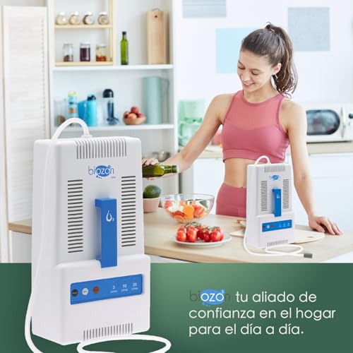 BIOZON Generador de Ozono para Agua, Frutas y Verduras, Purificador para Uso Doméstico, Equipo Compacto, Ideal para Cocina, Hogar y Limpieza de Alimentos