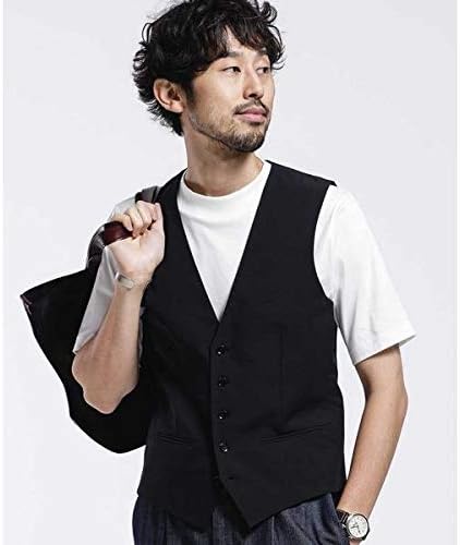 Amazon ナノ ユニバース メンズ Nano Universe ダメリーノ スタイリッシュジレ ブラック M ベスト 通販