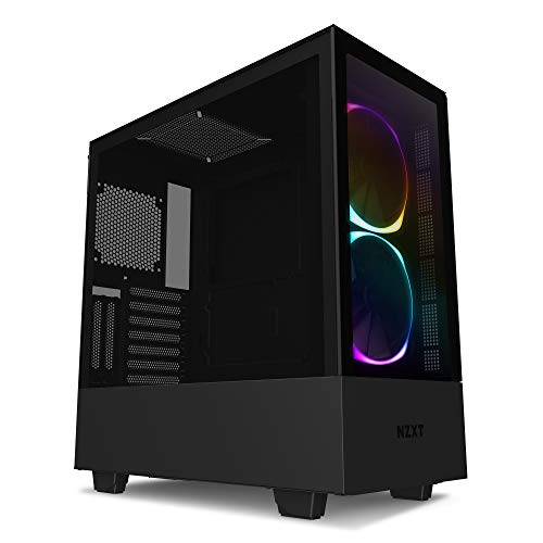 NZXT H510 Elite - Premium Mid-Tower ATX Case PC Gaming Case - Dual-Tempered Glass Panel - Front I/O USB Type-C Port - Vertical GPU Mount - Integrated RGB Lighting - Water-Cooling Ready - Black