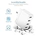 PISEN USB Wall Charger 4 Port International Travel Adapter US UK EU Plug 20W 5V 4A Total Output for iPhone, IPad, Samsung Galaxy, Nexus, Tablets and Android Smartphones White