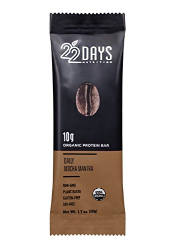 22 Days Nutrition, Organic Protein Bar, Daily Mocha Mantra, 50g (Pack of 12)