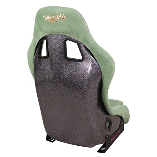 NRG Innovations Sedile Fisso Prisma - Sedia Corsa In FRP, Verde Oliva Con Detagli Scintillanti, Con Staffa