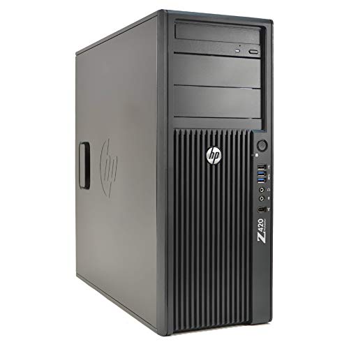 HP Z420 Workstation Tower Intel Xeon Quad Core E5-1620 v2 3.7GHz, 32GB DDR3 RAM, 1TB SSD Hard Drive, AMD HD 8490 Graphics, DVD-RW, Windows 10 Pro (Certified Refurbished)